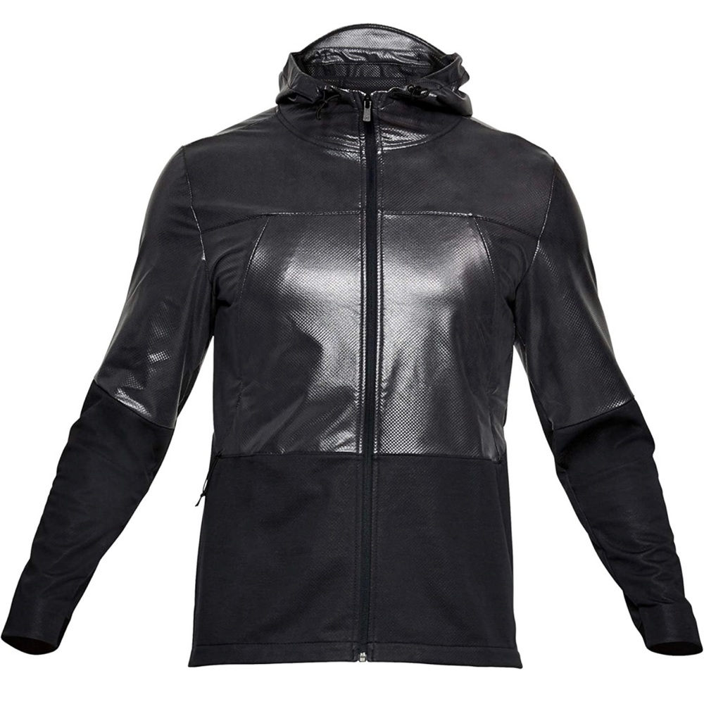 NWT Under Armour Black Full Heather Swacket Zip Up Storm Rain Jacket Size 2XL - Picture 2 of 8